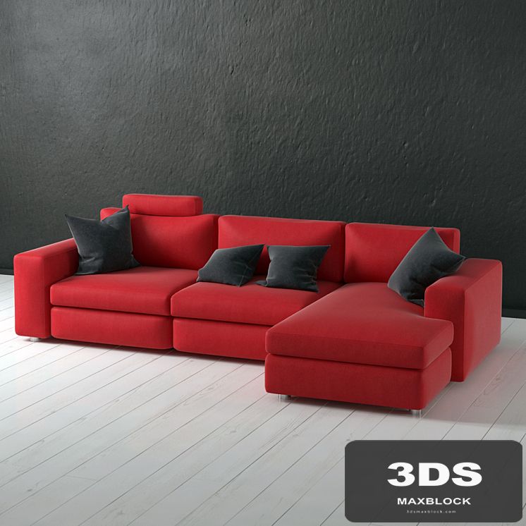 Sectional fabric sofa.