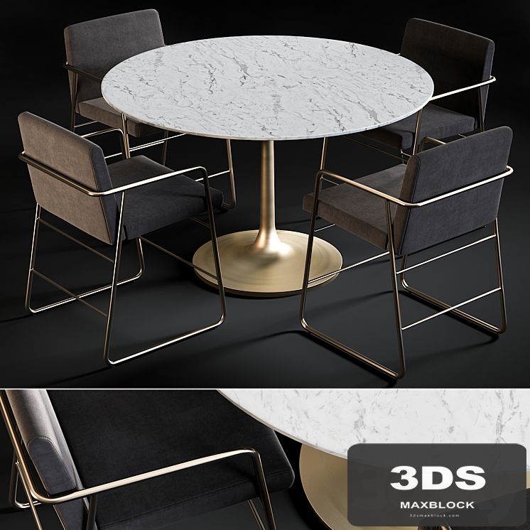 Dining Table Nero & Chair Rouka