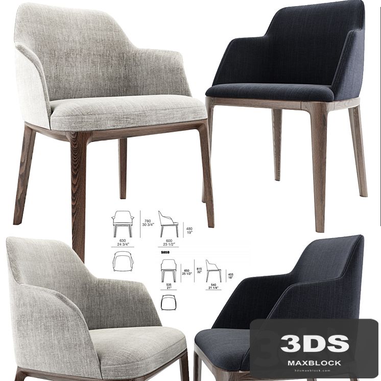 Poliform Sophia And Grace Arm Dining Chair