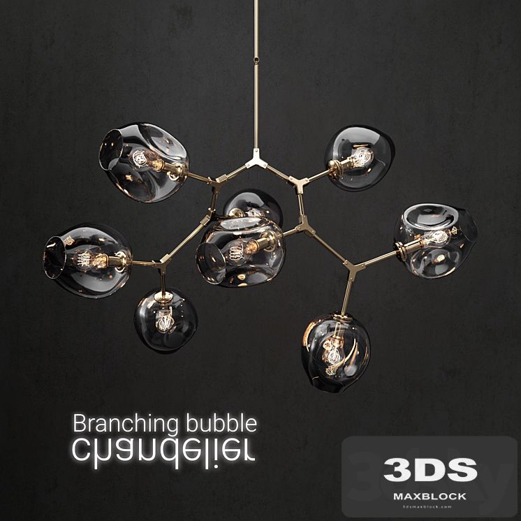 Branching bubble 8 lamps 2 DARK / GOLD