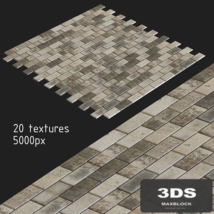 Paving slabs. 20 textures