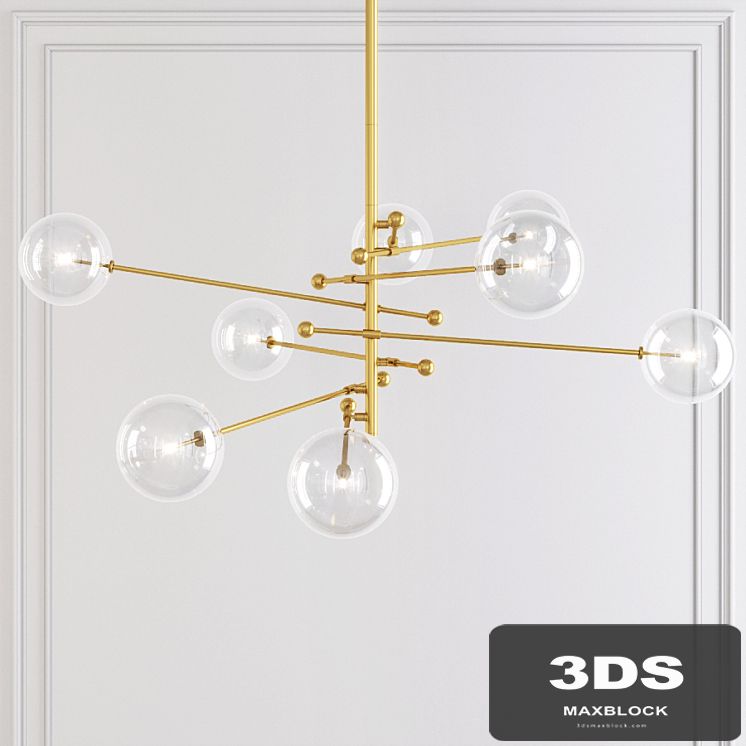 Restoration Hardware Glass Globe Mobile 8-ARM CHANDELIER 79