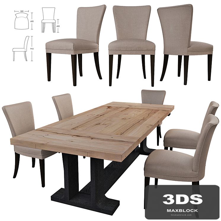 Dining table by Christian Liaigre - Corvette Table + chair paris-dining-chair