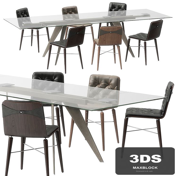 Bontempi Ramos table Kate chairs set