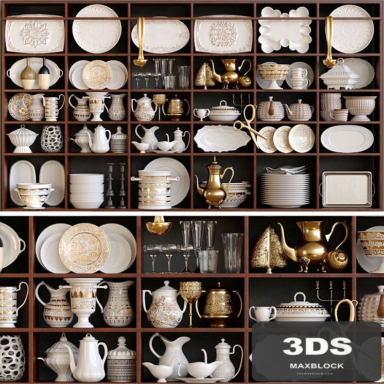 Wardrobe in a classic service. Tableware