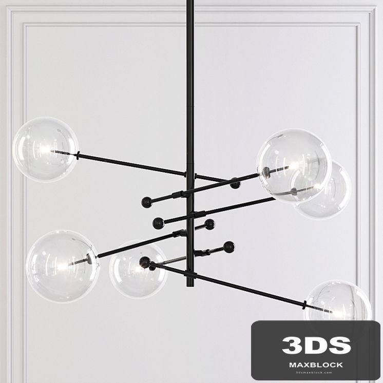 Restoration Hardware Glass Globe Mobile 6 ARM CHANDELIER 55