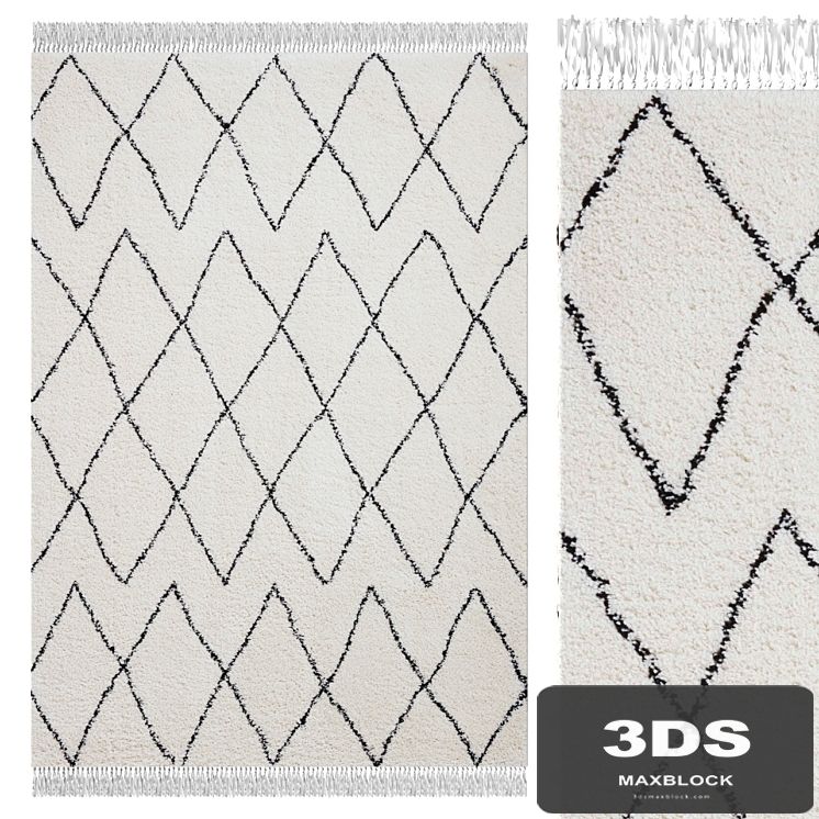 Carpet Think Rugs Boho 8280 White / Black