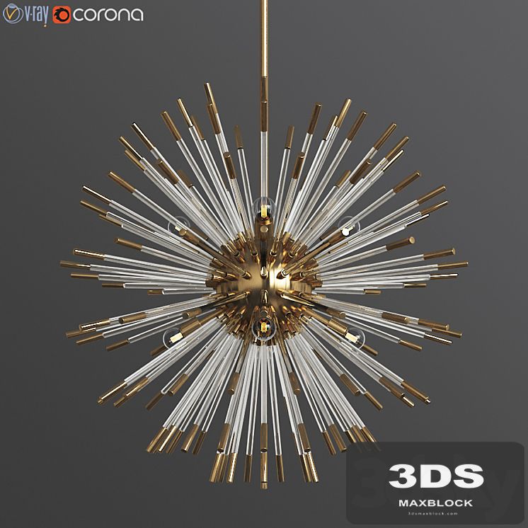Andromeda Large Chandelier in Brass
