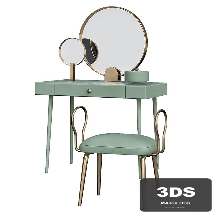 Mirror Light Espresso Vanity Table