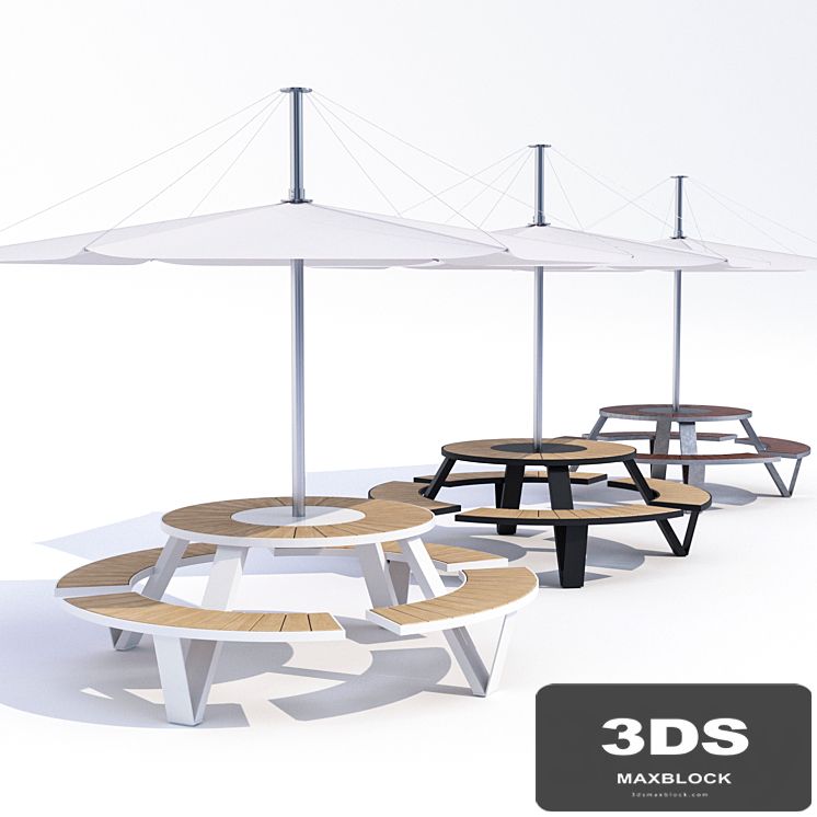 Table Adanat Landau with an umbrella