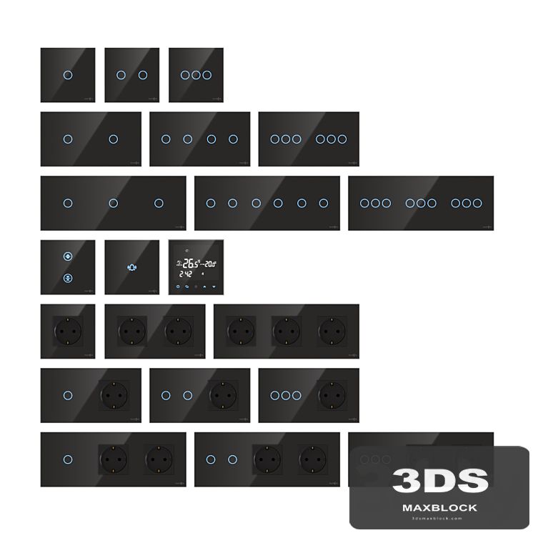 TouchMe sockets and switches - Black
