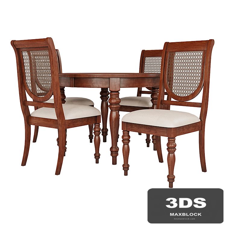 Dining Group LIFESTYLE-Table and Chairs VICTORIA TOBACCO (01)