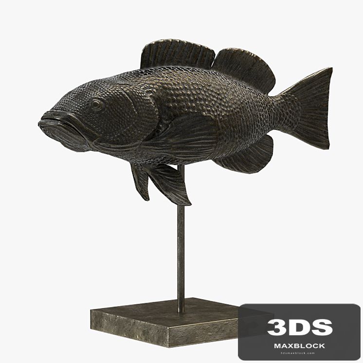 Fish Sculpture - PBR lowpoly 3D model