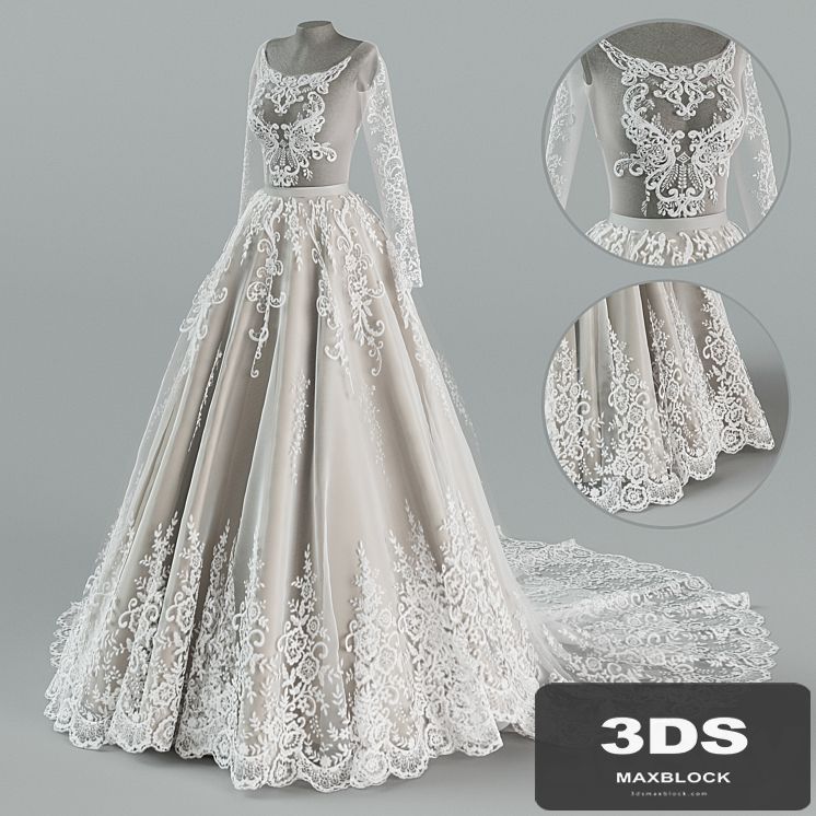 Wedding dress with train