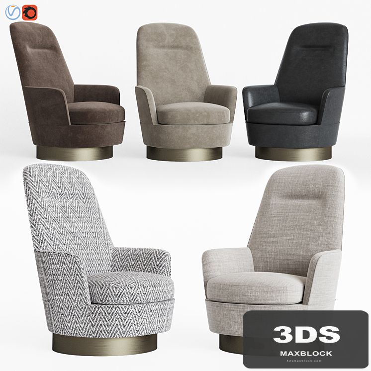 Minotti Jacques Bergere Armchair Fixed