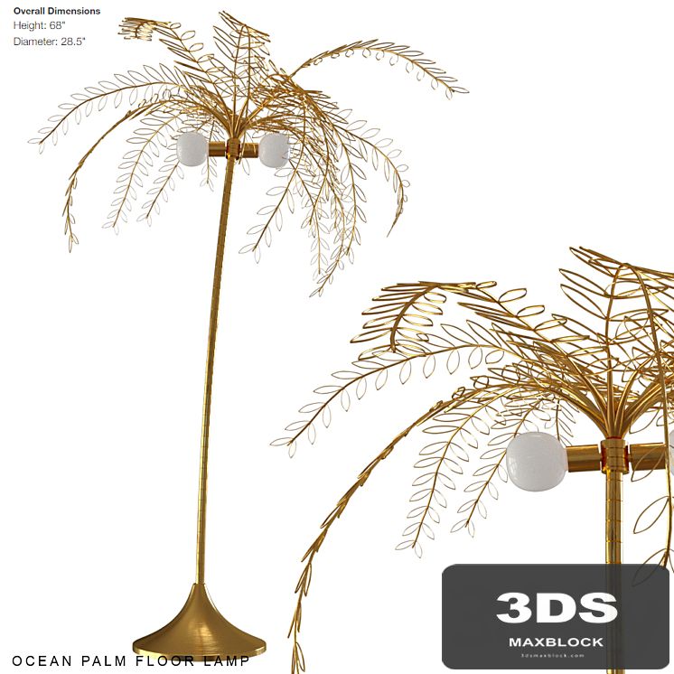 Ocean palm floor lamp