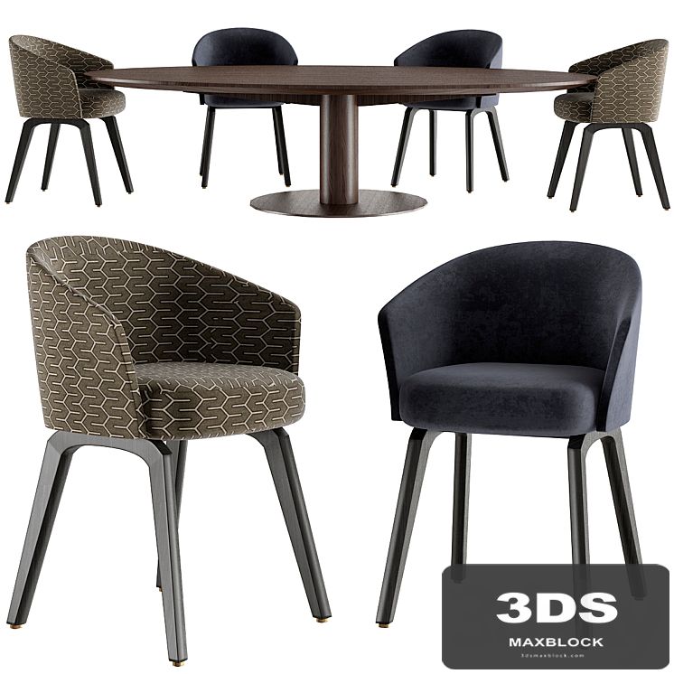 Minotti Bellagio Table and Creed Dining chair