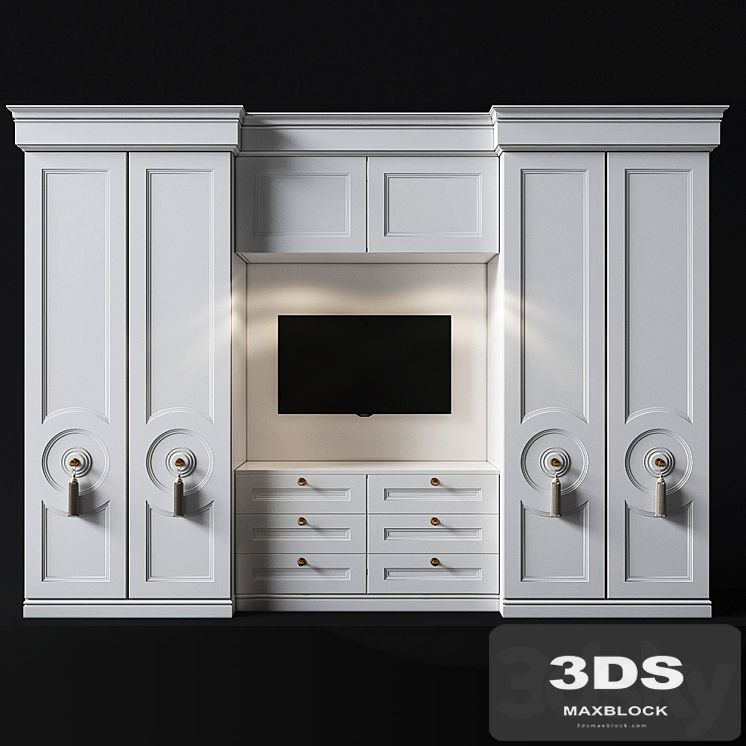 Wardrobe with TV area in the bedroom
