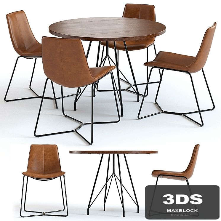 West Elm Jules Table and Slope Chairs