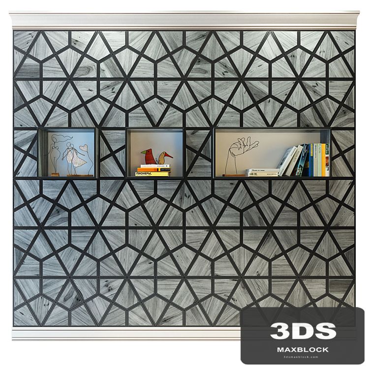 Decorative panel and built-in shelf / niche "2"
