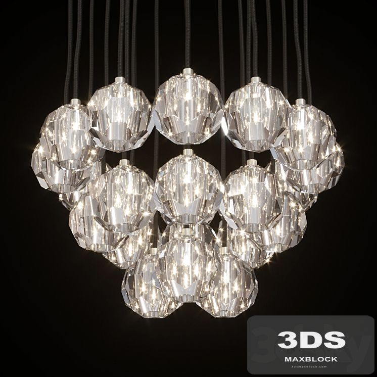 Restoration Hardware BOULE DE CRISTAL ROUND CLUSTER 24 Nickel