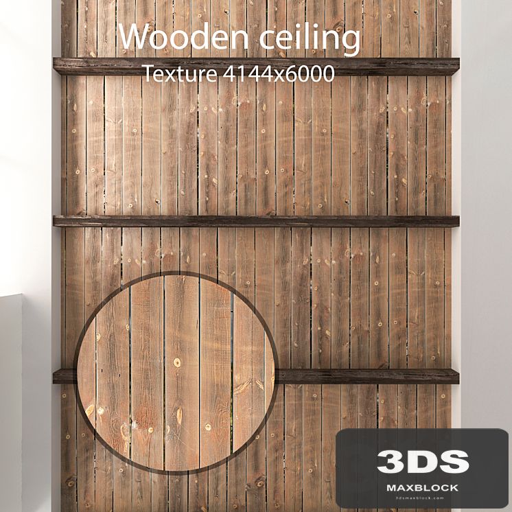 Wooden ceiling with beams 04