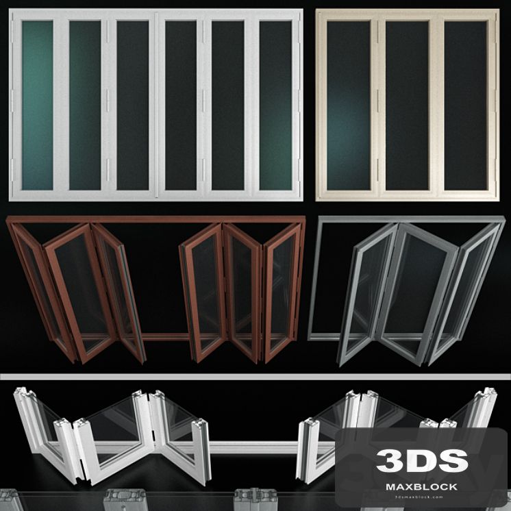 Folding stained Glass Aluminum Doors