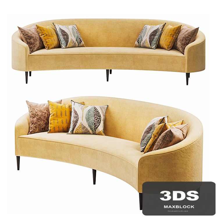 Art Deco Style Crescent Sofa