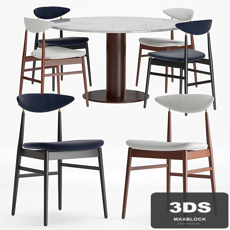 Gent Dining Chair - Fully Upholstered, Gubi