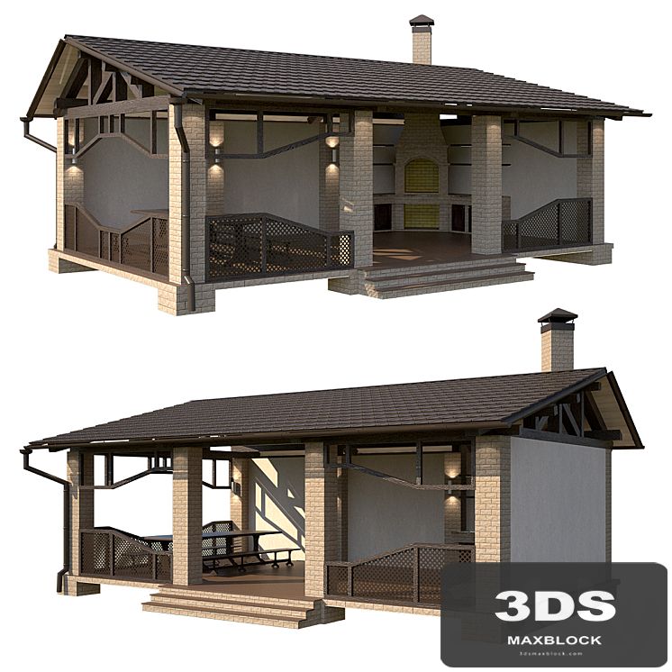 Arbor with summer kitchen