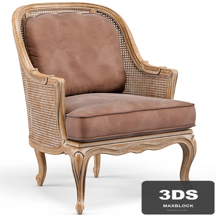 John - Richard Bourges French Caned Accent Bergere Floral Arm