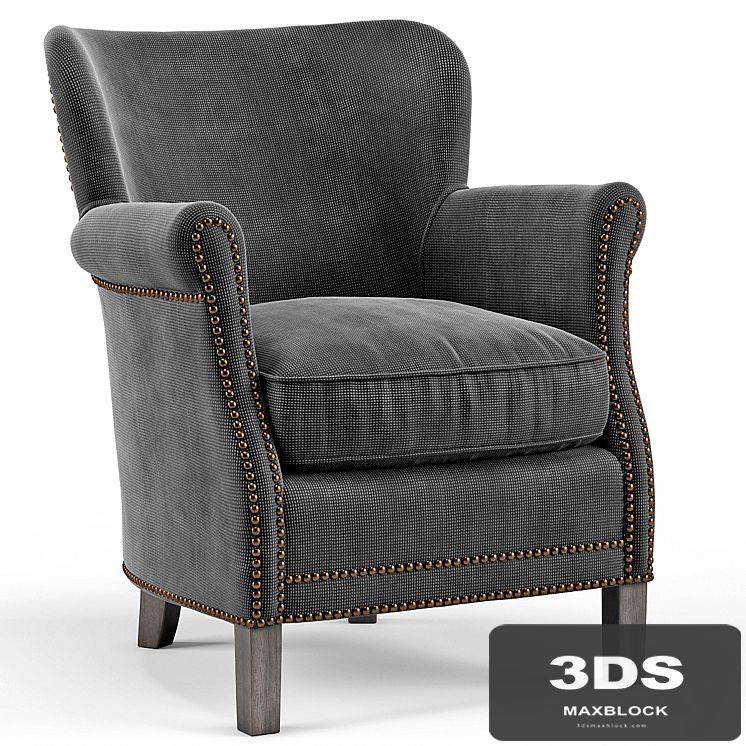 Belgian Club Chair with Nailheads