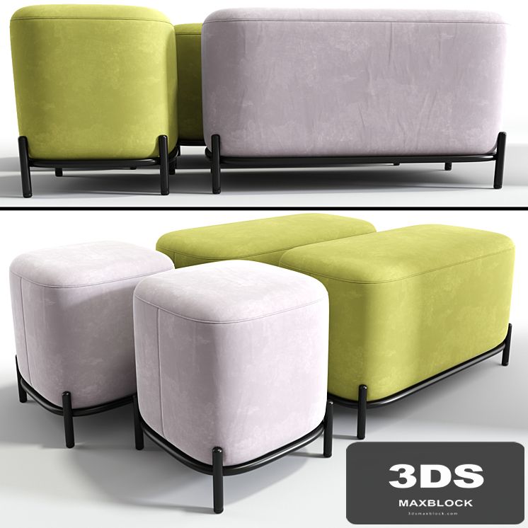Pawai square pouf