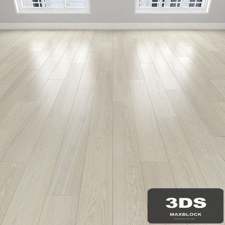 Parquet Oak white, 3 types: herringbone, linear, chevron.