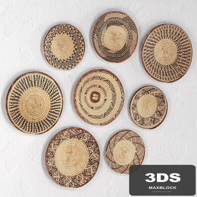 Wicker African wall baskets.