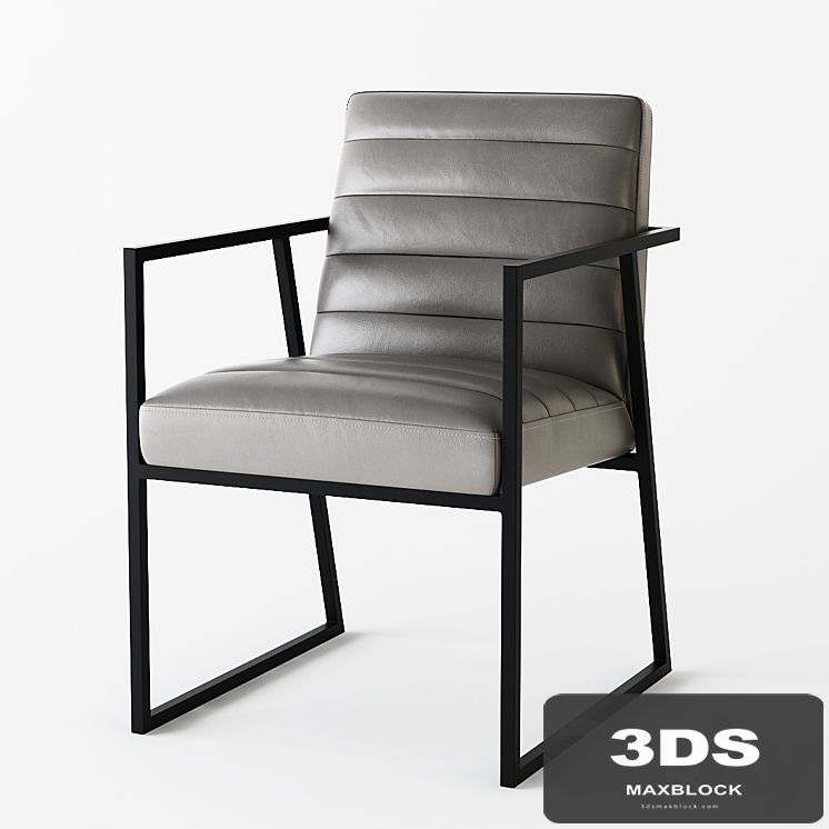 C & B Channel Leather Arm Chair