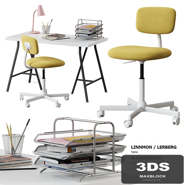 Ikea / Linnmon - Lerberg Table + Bleckberget Chair