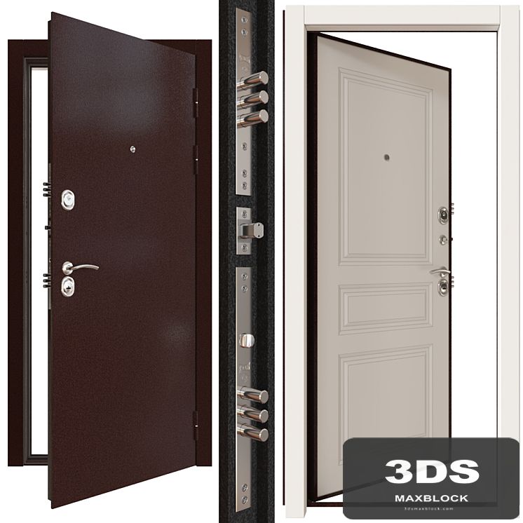 Metal entrance door