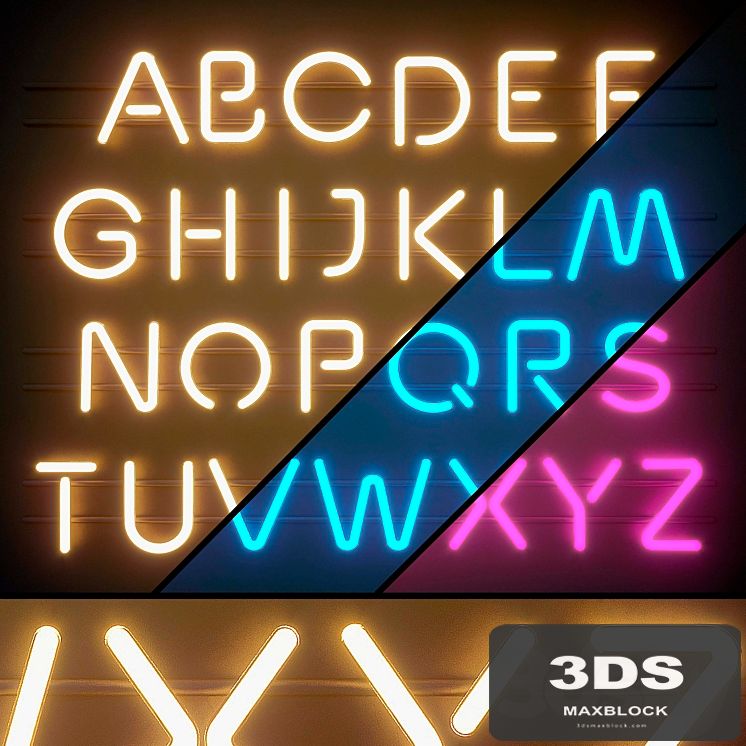 Light modules. Set 06. Neon Alphabet