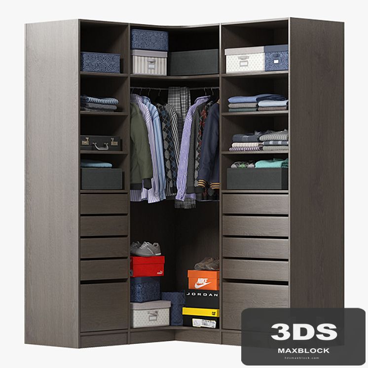 Wardrobe with Clothes