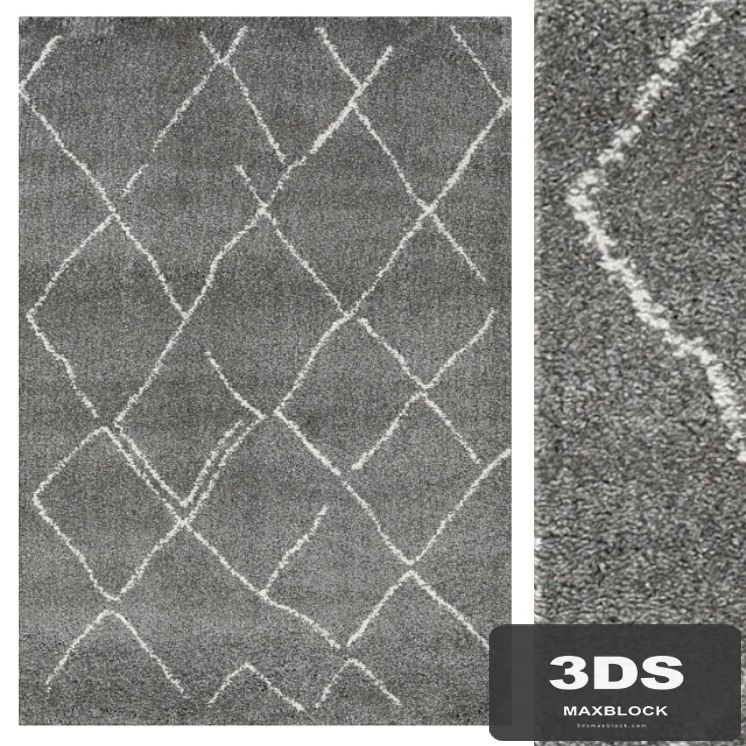 Carpet CarpetVista Shaggy Agadir - Gray / Off White CVD20128