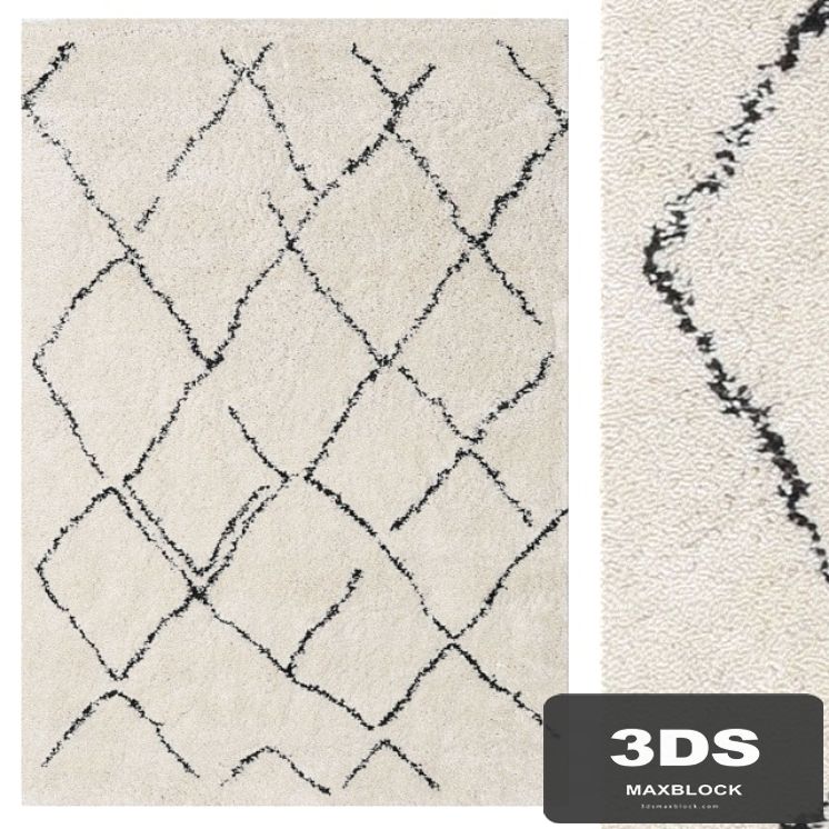 Carpet CarpetVista Shaggy Agadir - Off-White / Dark Gray CVD19367