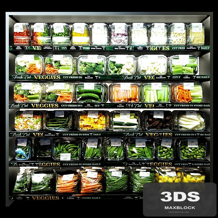 Shelves with vegetables