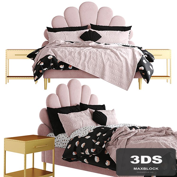 The Emily Meritt Shell Upholstered Bed