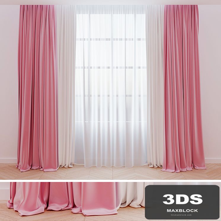 Curtains pink | Pink velvet curtains