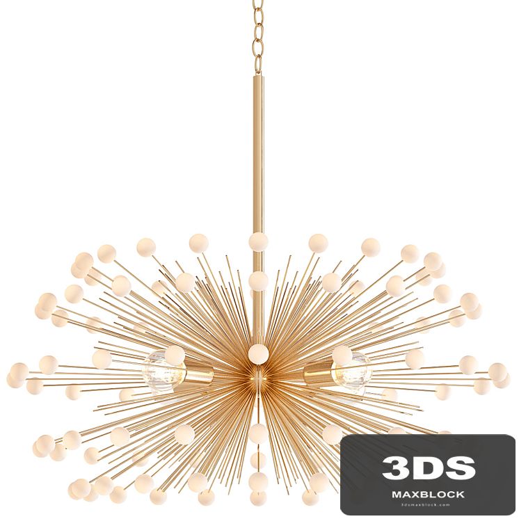 White Beaded Urchin Chandelier Sputnik