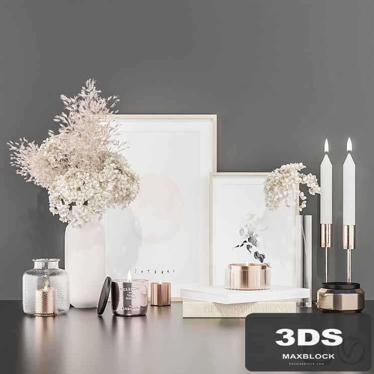 Decorative set with hydrangea and pampas grass