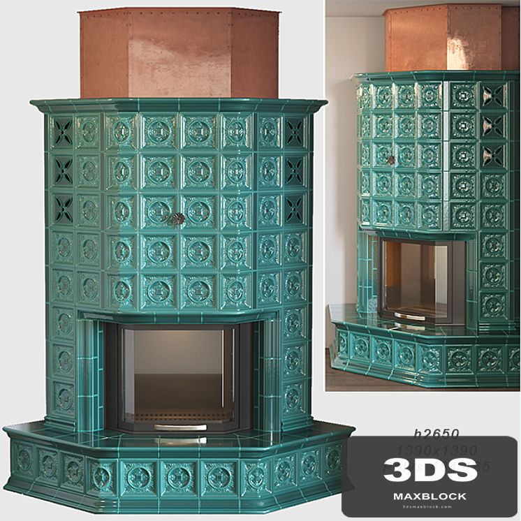 Tiled fireplace