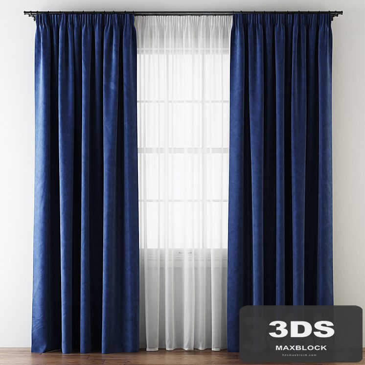 Hovering Velvet Tape Curtains with Tulle