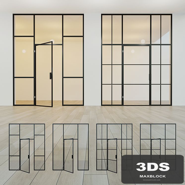 Glass partition. A door. 12